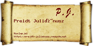 Preidt Juliánusz névjegykártya